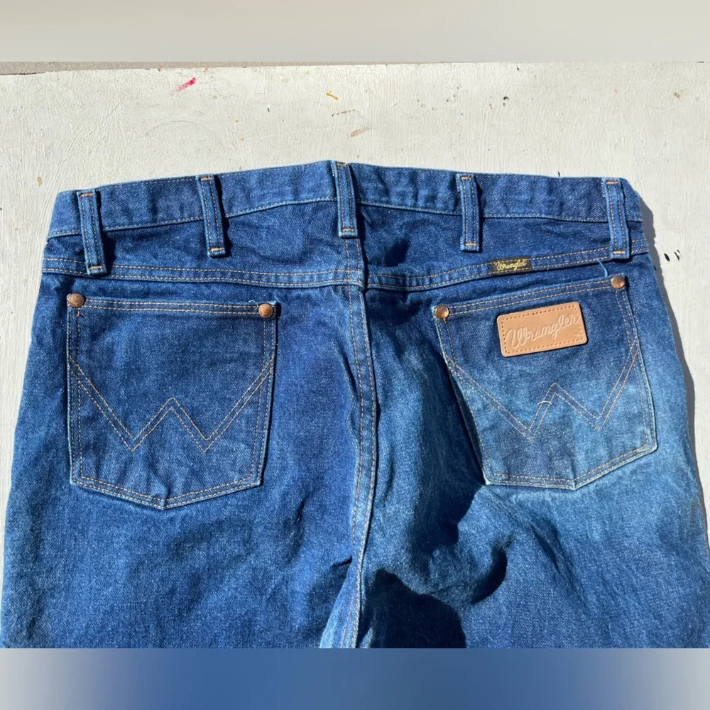 Men's Wrangler Jeans Blue 13MWZ 36x30 Western USA Cowboy Rodeo Slim Ranch Denim‎